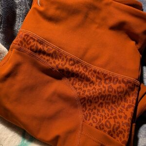 Women's Zyia Burnt Orange Leopard Print Leggings Size 12